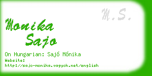 monika sajo business card